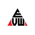 EVW triangle letter logo design with triangle shape. EVW triangle logo design monogram. EVW triangle vector logo template with red Royalty Free Stock Photo