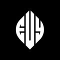 EVY circle letter logo design with circle and ellipse shape. EVY ellipse letters with typographic style. The three initials form a Royalty Free Stock Photo