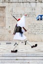 Evzones guarding the Tomb of the Unknown Soldier in Athens Royalty Free Stock Photo