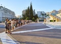 Evzones soldiers during the change of the guard. Syntagma Square