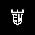 EW Logo Letter Castle Shape Style