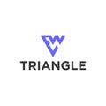 ew or we triangle logo design