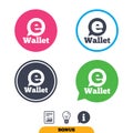 EWallet sign icon. Electronic wallet symbol.