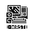 ewaste waste sorting glyph icon vector illustration Royalty Free Stock Photo