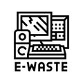 ewaste waste sorting line icon vector illustration Royalty Free Stock Photo