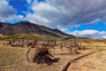Dramatic Clouds over the Ewing-Snell Historic Ranch Site in Bighorn Canyon National Recreation Area in Montana. Royalty Free Stock Photo