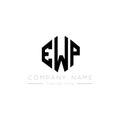 EWP letter logo design with polygon shape. EWP polygon and cube shape logo design. EWP hexagon vector logo template white and Royalty Free Stock Photo