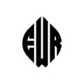 EWR circle letter logo design with circle and ellipse shape. EWR ellipse letters with typographic style. The three initials form a Royalty Free Stock Photo