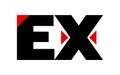 EX company linked letter logo. Simple style.