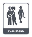 ex-husband icon in trendy design style. ex-husband icon isolated on white background. ex-husband vector icon simple and modern