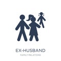 ex-husband icon. Trendy flat vector ex-husband icon on white background from family relations collection