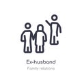 ex-husband outline icon. isolated line vector illustration from family relations collection. editable thin stroke ex-husband icon