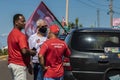 The ex-president Luiz Inacio Lula da Silva voters organize a motorcade through the city of Marilia Royalty Free Stock Photo