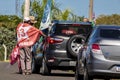 The ex-president Luiz Inacio Lula da Silva voters organize a motorcade through the city of Marilia