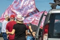 He ex-president Luiz Inacio Lula da Silva voters organize a motorcade through the city of Marilia Royalty Free Stock Photo