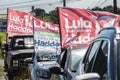 The ex-president Luiz Inacio Lula da Silva voters organize a motorcade Royalty Free Stock Photo