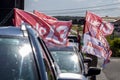 The ex-president Luiz Inacio Lula da Silva voters organize a motorcade Royalty Free Stock Photo