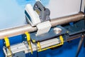 Exact pipe cutting bench Royalty Free Stock Photo