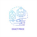 Exact price blue gradient concept icon
