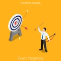 Exact targeting marketing business flat 3d vector isometric Royalty Free Stock Photo