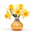 Exacting Precision: Daz3d Style Vase Daffodil With Shiny Glossy Finish