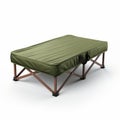 Exacting Precision Ottoman Camping Bed With Oiled Green Cover