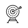 Black line icon for Exactly, accurately and archery