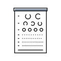 exam chart optometry vision eye color icon vector illustration Royalty Free Stock Photo