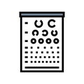 exam chart optometry vision eye color icon vector illustration Royalty Free Stock Photo