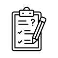 A clipboard checklist icon symbolizing tests, assessments, and academic evaluation Royalty Free Stock Photo