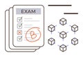 Exam Evaluation Process and Decentralized Data Flow with Distributed Network Illustration Royalty Free Stock Photo