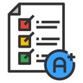 Exam icon line vector