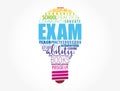 EXAM light bulb word cloud, education concept Royalty Free Stock Photo