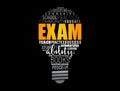 EXAM light bulb word cloud, education concept Royalty Free Stock Photo