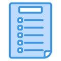 Exam paper icon in blue style for any projects Royalty Free Stock Photo