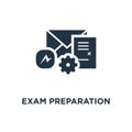 exam preparation icon. school test, education concept symbol design, examination, checklist and hourglass, choosing answer,