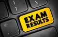 Exam Results text button on keyboard, concept background Royalty Free Stock Photo