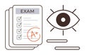 Exam Score Checklist with Oversight Eye Emphasizing Academic Success and Accountability Royalty Free Stock Photo