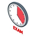 Exam test time icon, isometric style
