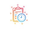 Exam time line icon. Checklist sign. Vector