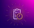 Exam time line icon. Checklist sign. Vector