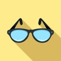 Examination eyeglasses icon, flat style Royalty Free Stock Photo