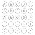 Examination grade marks.Thinline educational system results icons set