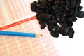 Examination and mind to turn black grapes, blood maker foods, blood maker black grapes, Royalty Free Stock Photo