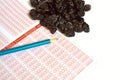 Examination and mind to turn black grapes, blood maker foods, blood maker black grapes, Royalty Free Stock Photo