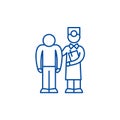 Examination of the patient by the doctor line icon concept. Examination of the patient by the doctor flat vector symbol Royalty Free Stock Photo
