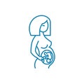 Examination of pregnant women linear icon concept. Examination of pregnant women line vector sign, symbol, illustration. Royalty Free Stock Photo