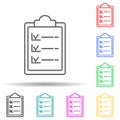 examination results multi color style icon. Simple thin line, outline vector of interview icons for ui and ux, website or mobile Royalty Free Stock Photo