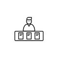 examiner. Element of job interview icon for mobile concept and web apps. Thin line examiner can be used for web and mobile