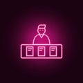 examiner icon. Elements of interview in neon style icons. Simple icon for websites, web design, mobile app, info graphics